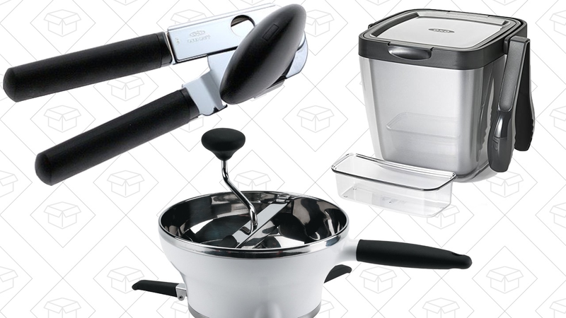 OXO Can Opener, $10 | OXO Food Mill, $37 | OXO Ice Bucket, $22